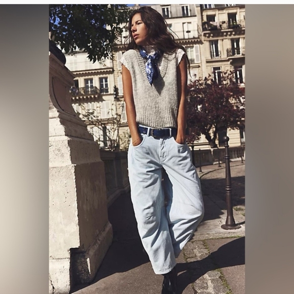 Free People Good Luck Mid-Rise Cord Barrel Jeans - Picture 4 of 4